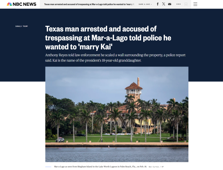 “迎娶特朗普孙女” 一男子非法闯入海湖庄园被捕_fororder_企业微信截图_17490117222256