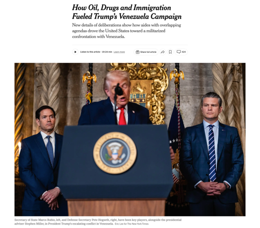 北美观察丨封锁不够 还要抓人 美国押解马杜罗的政治算计